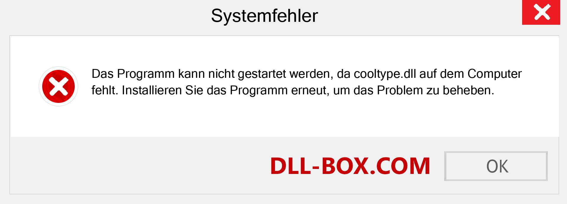 cooltype.dll-Datei fehlt?. Download für Windows 7, 8, 10 - Fix cooltype dll Missing Error unter Windows, Fotos, Bildern